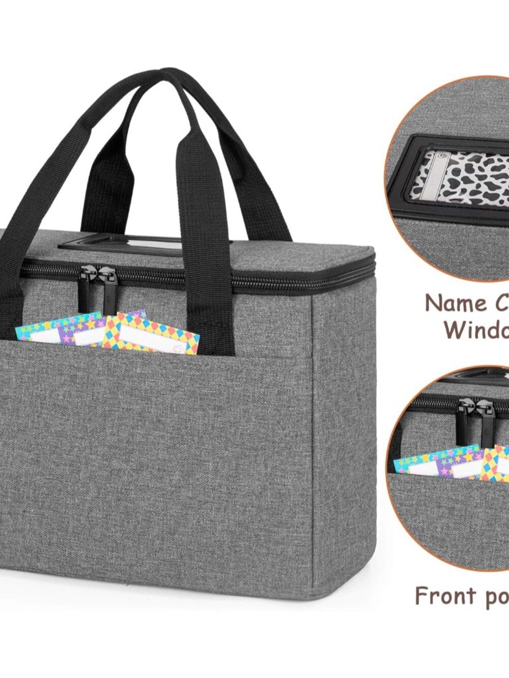 Reusable 3 Cups Drink Carrier for Delivery with Adjustable Dividers, Insulated D - Picture 6 of 8
